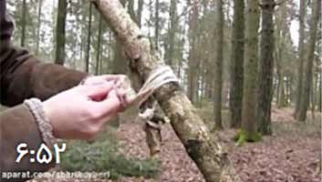 آموزش ساخت جانپناه چوبی در جنگل